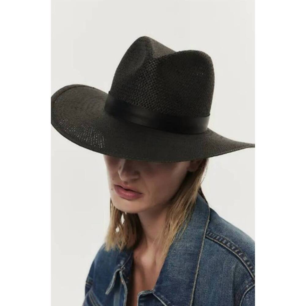 NEW JANESSA LEONE women's simone fedora shape hat in black - Picture 3 of 5